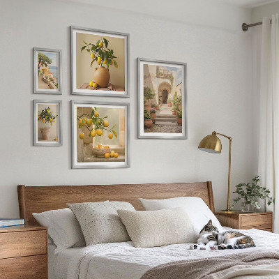 Set of 5 wall art pieces Stylish citrus decorations