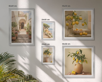 Set of 5 wall art pieces Stylish citrus decorations