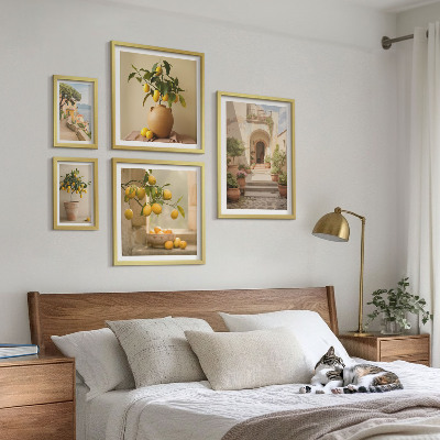 Set of 5 wall art pieces Stylish citrus decorations