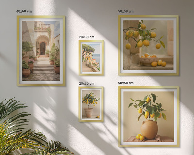 Set of 5 wall art pieces Stylish citrus decorations