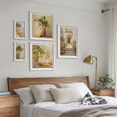 Set of 5 wall art pieces Stylish citrus decorations