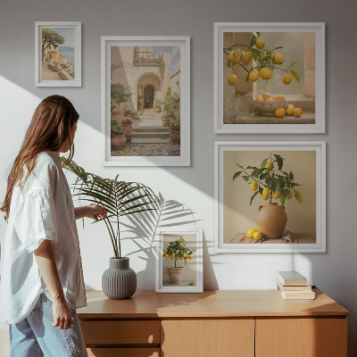 Set of 5 wall art pieces Stylish citrus decorations