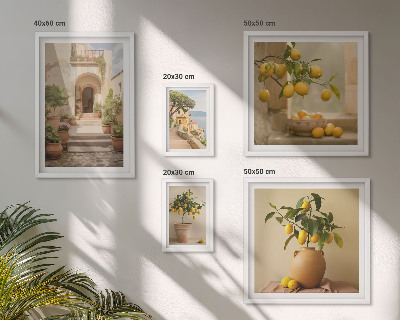 Set of 5 wall art pieces Stylish citrus decorations