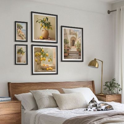 Set of 5 wall art pieces Stylish citrus decorations
