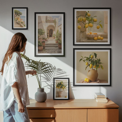 Set of 5 wall art pieces Stylish citrus decorations