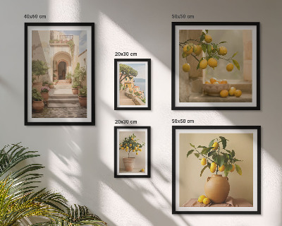 Set of 5 wall art pieces Stylish citrus decorations