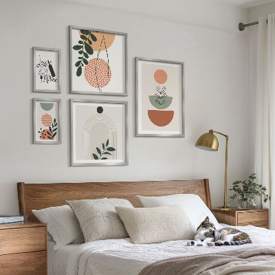 Set of 5 wall art pieces Stylish plant decorations