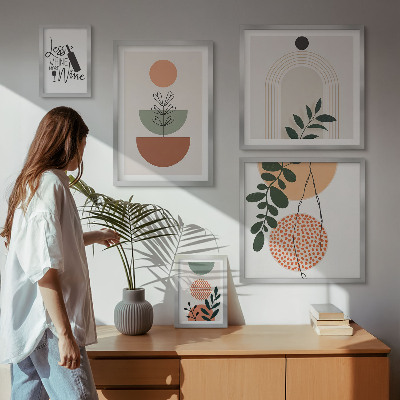 Set of 5 wall art pieces Stylish plant decorations