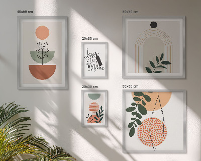 Set of 5 wall art pieces Stylish plant decorations