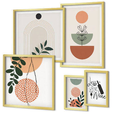 Set of 5 wall art pieces Stylish plant decorations