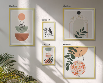 Set of 5 wall art pieces Stylish plant decorations