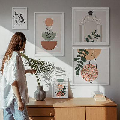 Set of 5 wall art pieces Stylish plant decorations