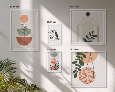Set of 5 wall art pieces Stylish plant decorations