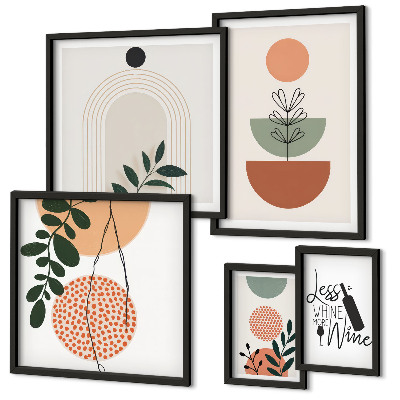 Set of 5 wall art pieces Stylish plant decorations