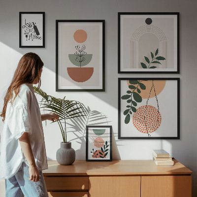 Set of 5 wall art pieces Stylish plant decorations