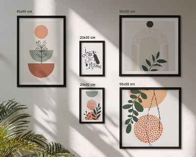 Set of 5 wall art pieces Stylish plant decorations