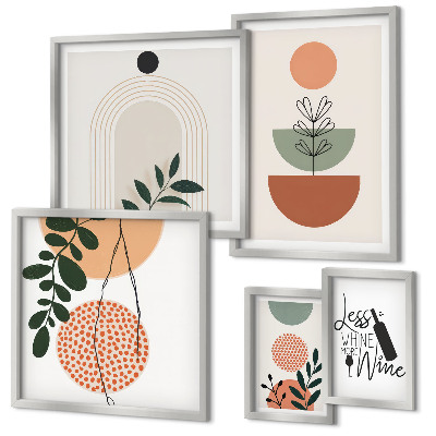 Set of 5 wall art pieces Stylish plant decorations