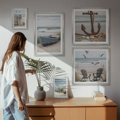 Framed photo set Seaside atmosphere, relaxation, beach