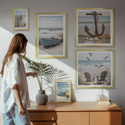 Framed photo set Seaside atmosphere, relaxation, beach