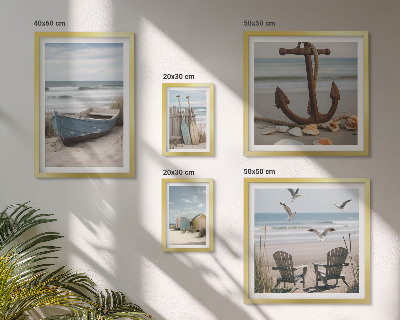 Framed photo set Seaside atmosphere, relaxation, beach