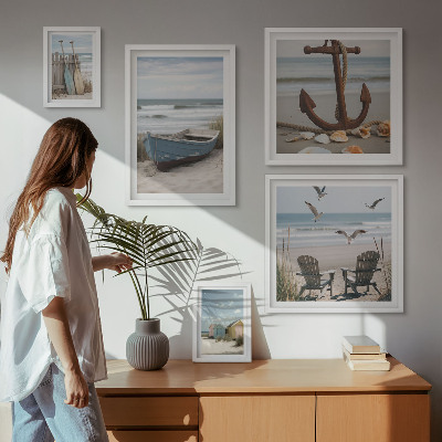 Framed photo set Seaside atmosphere, relaxation, beach