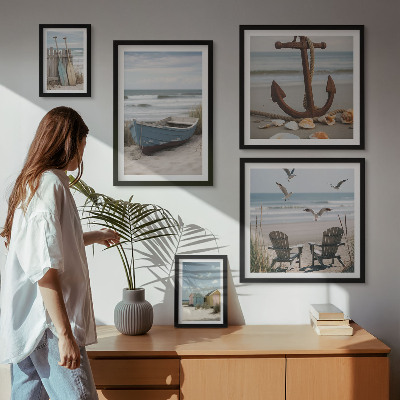 Framed photo set Seaside atmosphere, relaxation, beach