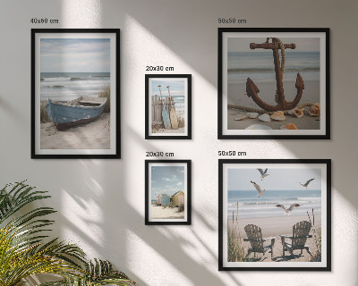 Framed photo set Seaside atmosphere, relaxation, beach
