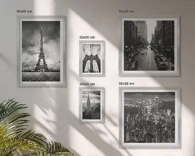 Black and white architectural icons wall art set of 5 pieces