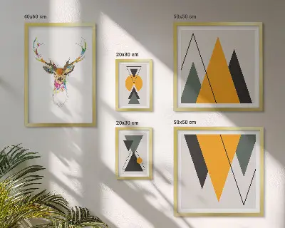 Framed photo set with boho style colorful motifs