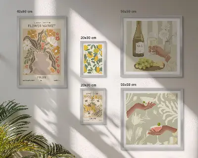 Gallery wall vintage flowers and fruits art print