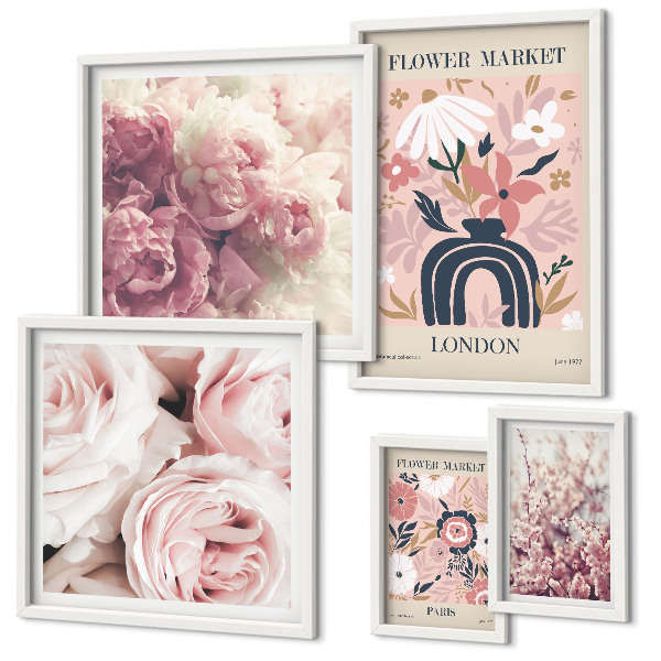 Framed photo set Floral boho decorations