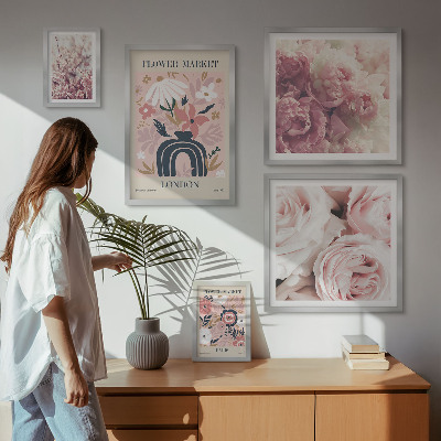 Framed photo set Floral boho decorations