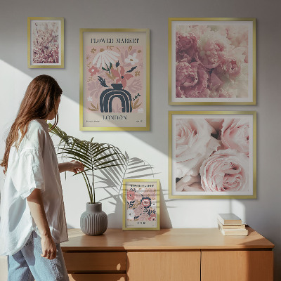 Framed photo set Floral boho decorations
