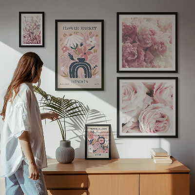 Framed photo set Floral boho decorations