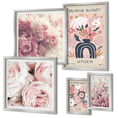 Framed photo set Floral boho decorations