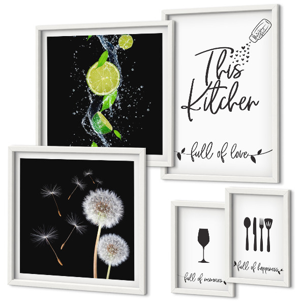 Framed photo set Kitchen inspirations with love
