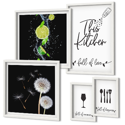 Framed photo set Kitchen inspirations with love