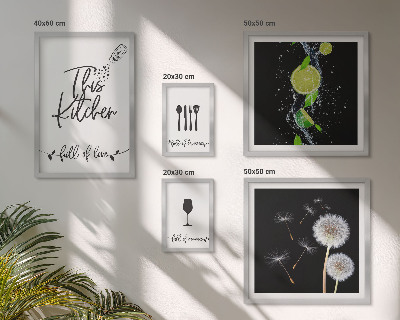 Framed photo set Kitchen inspirations with love