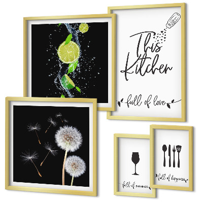 Framed photo set Kitchen inspirations with love