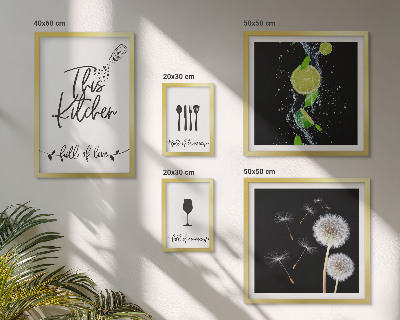 Framed photo set Kitchen inspirations with love