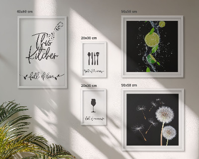 Framed photo set Kitchen inspirations with love