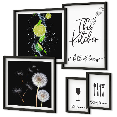 Framed photo set Kitchen inspirations with love