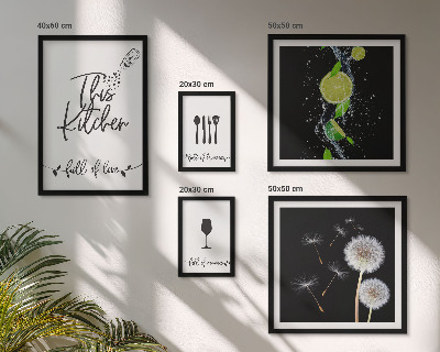 Framed photo set Kitchen inspirations with love