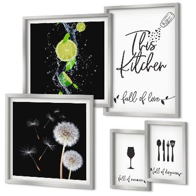 Framed photo set Kitchen inspirations with love