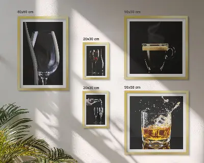 Set of 5 wall art pieces featuring a cocktail bar theme