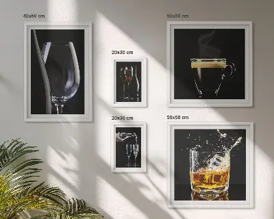 Set of 5 wall art pieces featuring a cocktail bar theme