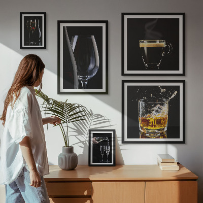 Set of 5 wall art pieces Cocktails drinks bar style