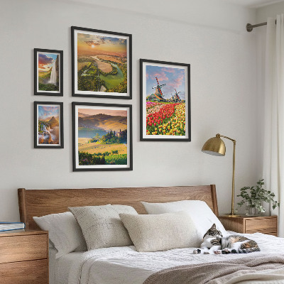 Gallery wall Landscapes of nature waterfalls windmills