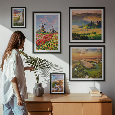 Gallery wall Landscapes of nature waterfalls windmills
