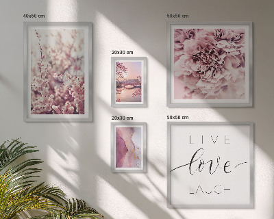 Framed photo set Floral motifs pastel slogans